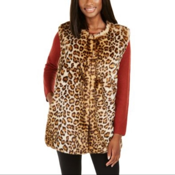 INC International Concepts Leopard Faux-Fur Vest - Holiday eMarket
