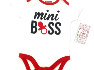 Swiggles White and Red Baby Onesie Mini Boss