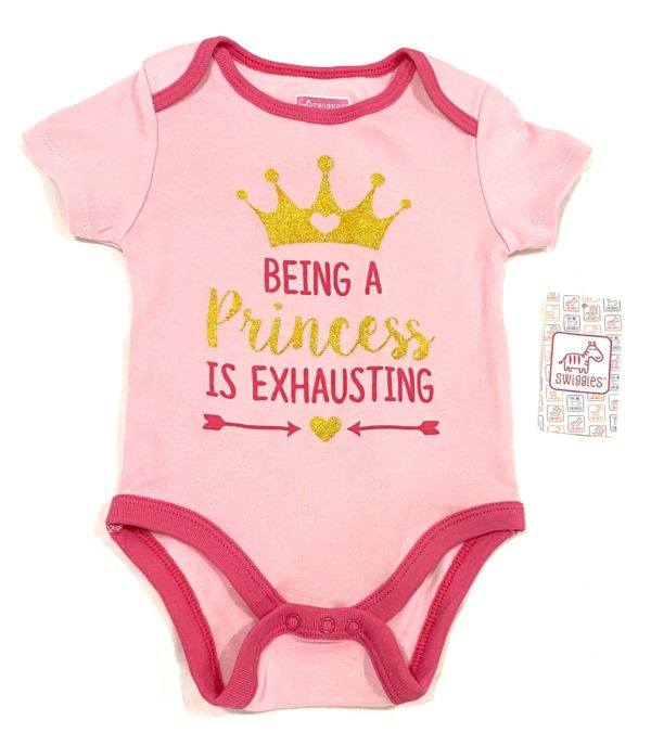 Swiggles Pink Baby Onesie Being A Princess Is Exhausting