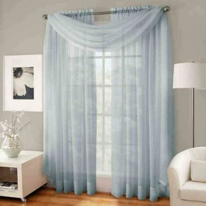 platinum collection crushed voile sheer valance blue