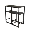 Simply Essential 3-Piece Pub Set with Backless Stools in Grey/Oak - Image 7
