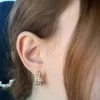SUGARFIX by BaubleBar Pearl and Gold Double Hoop Earrings - Gold - Image 3
