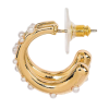 SUGARFIX by BaubleBar Pearl and Gold Double Hoop Earrings - Gold - Image 2