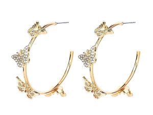 SUGARFIX by Baublebar Butterfly Gold Crystal Wings Hoop Earrings