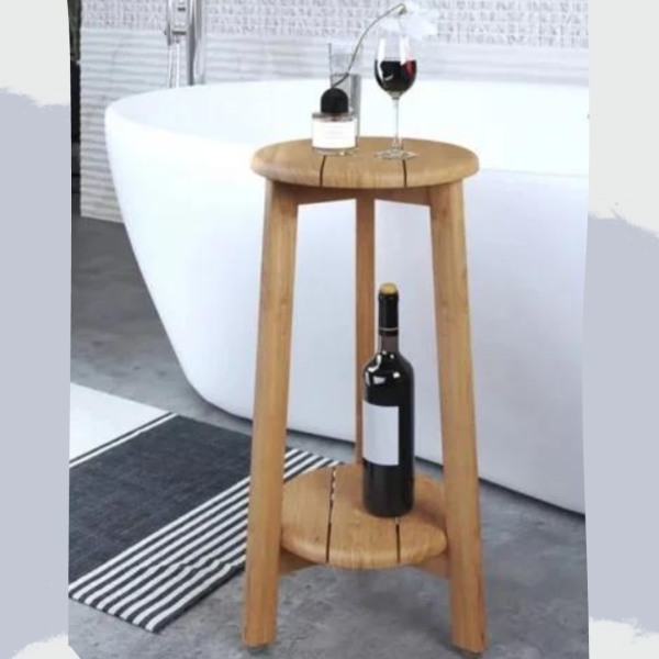 Haven Teak Tub Side Table in Natural