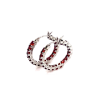 Sterling Silver 925 Garnet Hoop Earrings - Image 4