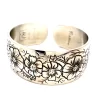 Vintage Kirk Stieff Cosmos Pewter Floral Cuff Bracelet Flower of Month October - Image 4