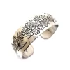 Vintage Kirk Stieff Larkspur Pewter Floral Cuff Bracelet Flower of Month July - Image 2