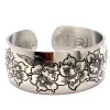 Vintage Kirk Stieff Jonquil Pewter Floral Cuff Bracelet Month of March Flower - Image 2