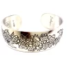 Vintage Kirk Stieff Larkspur Pewter Floral Cuff Bracelet Flower of Month July - Image 3