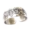 Vintage Kirk Stieff Jonquil Pewter Floral Cuff Bracelet Month of March Flower - Image 3