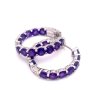 Sterling Silver African Amethyst Hoop Earrings - Image 2