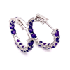 Sterling Silver African Amethyst Hoop Earrings - Image 3