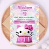 Pink Kitty Cake Theme Birthday Party Invitation Editable Canva Template - Image 2