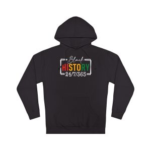 black history 24/7/365 hoodie | black history month tribute, pan african colors