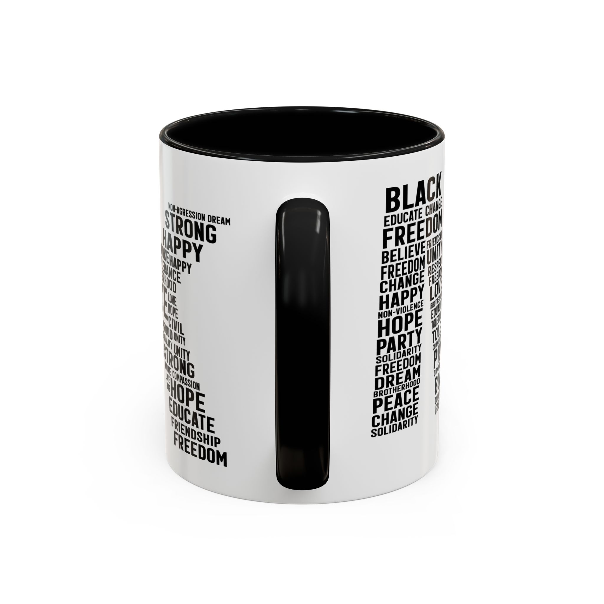 justice word cloud accent coffee mug — black & white inspirational 11/15oz justice word cloud accent coffee mug — black & white inspirational 11/15oz