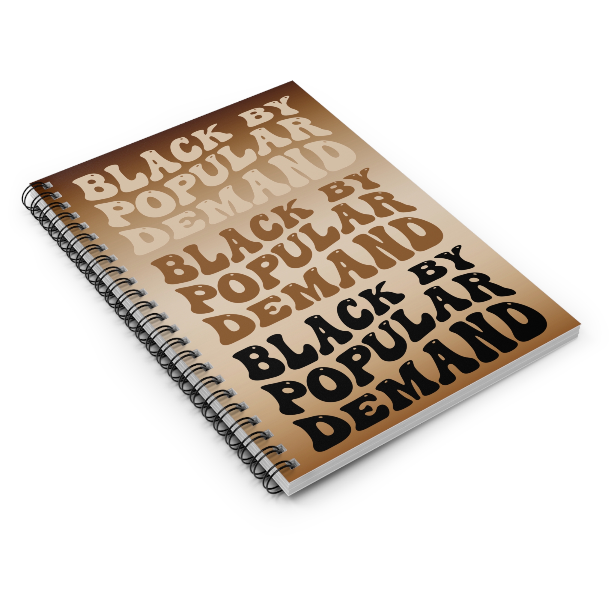 spiral notebook — “black by popular demand” retro pride journal spiral notebook — “black by popular demand” retro pride journal