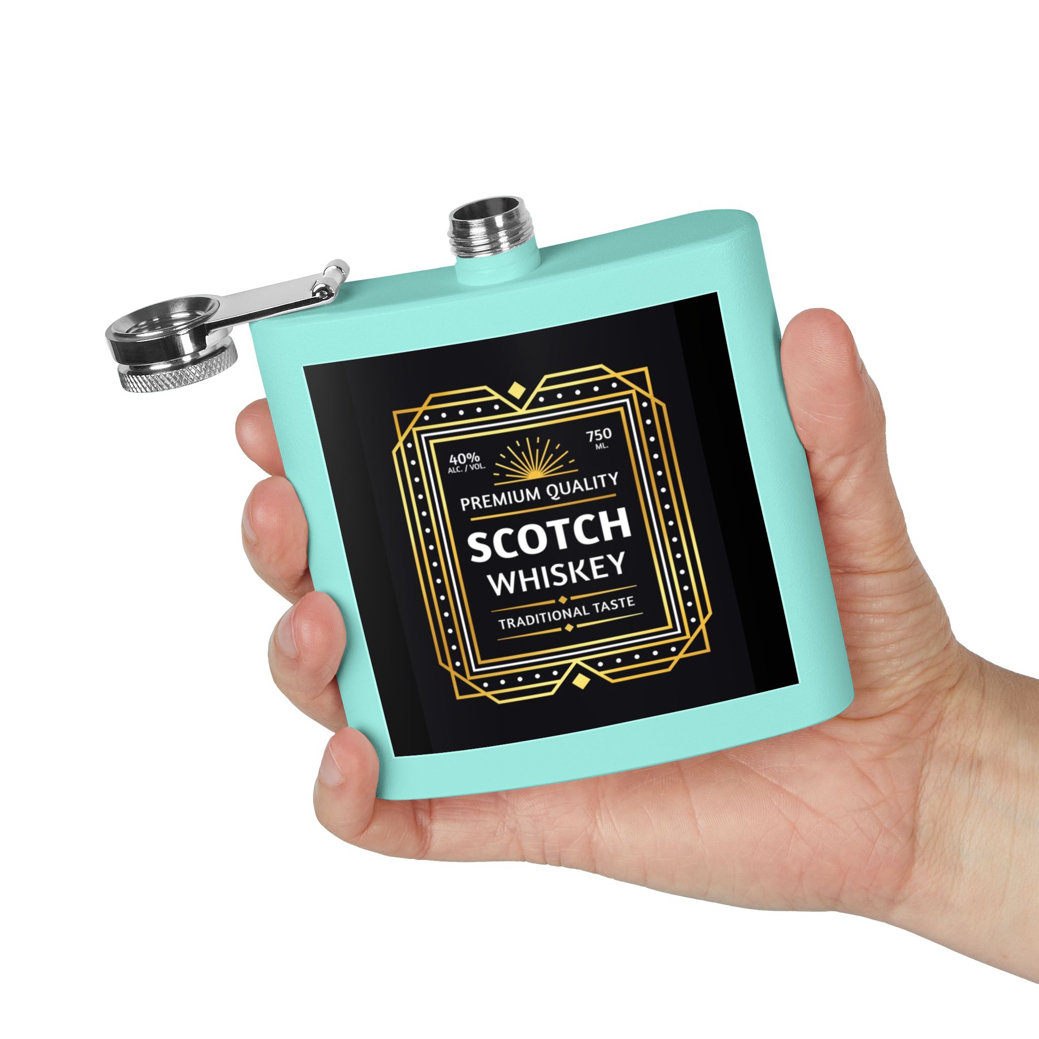 scotch label stainless steel flask 6oz pocket hip flask scotch label stainless steel flask 6oz pocket hip flask
