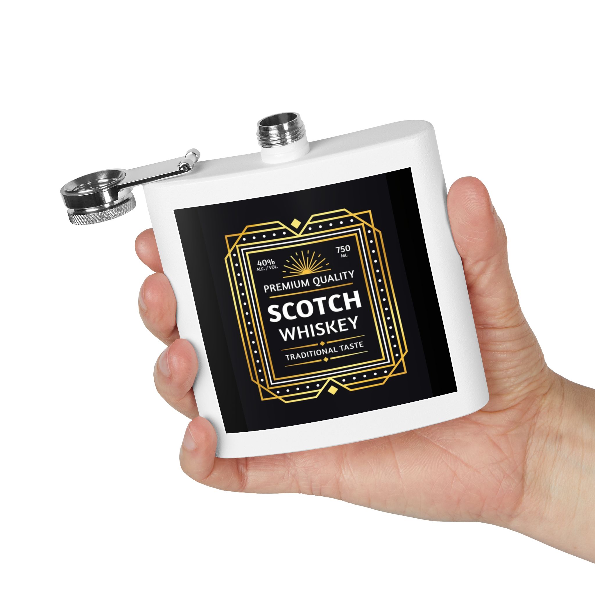 scotch label stainless steel flask 6oz pocket hip flask scotch label stainless steel flask 6oz pocket hip flask
