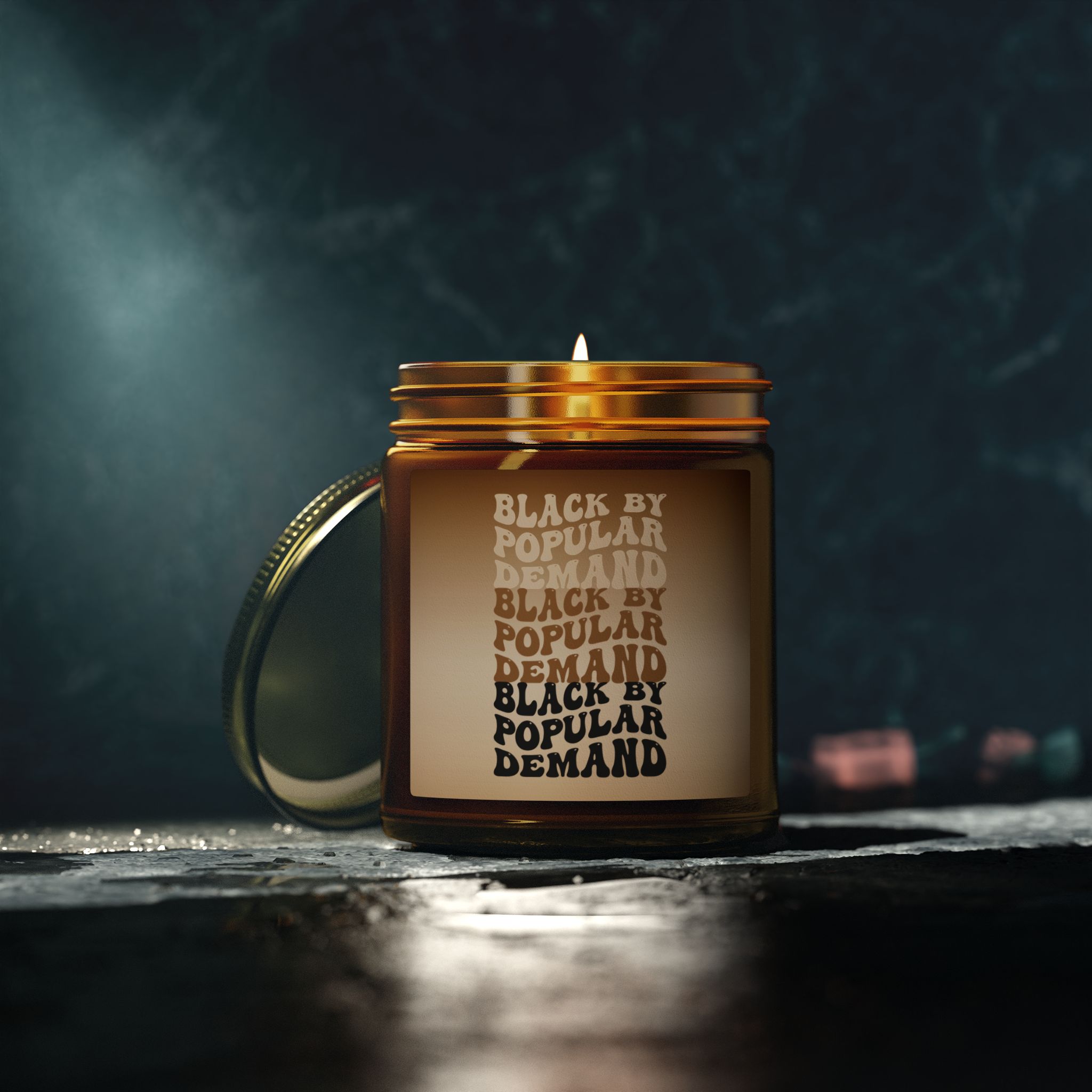 “black by popular demand" scented amber candle celebrate black history “black by popular demand" scented amber candle celebrate black history