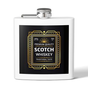 scotch label stainless steel flask 6oz pocket hip flask