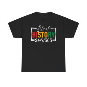 history tee — retro red/orange/green text cotton t shirt (black history/heritage pride)