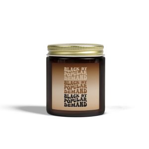 “black by popular demand" scented amber candle celebrate black history