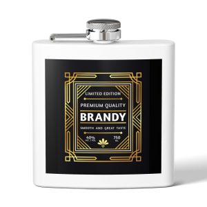 brandy label stainless steel flask 6oz pocket hip flask