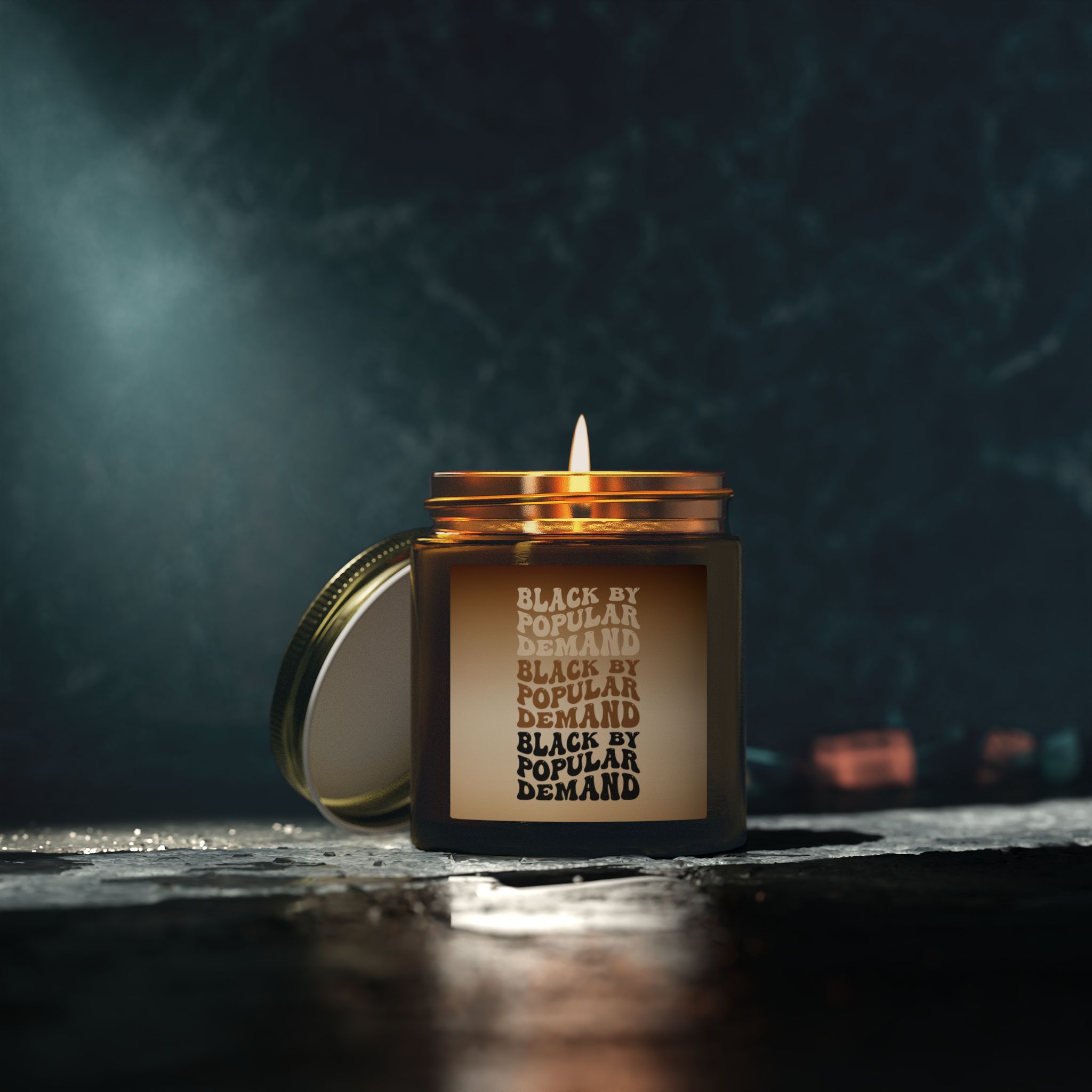 “black by popular demand" scented amber candle celebrate black history “black by popular demand" scented amber candle celebrate black history