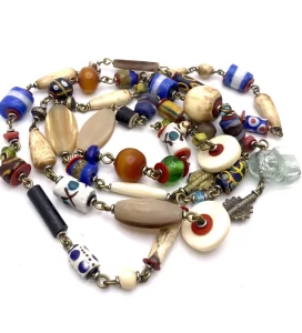 Vintage African Trade Millefiori Necklace: A Meaningful Black History Month Gift vintage african trade glass bead necklace